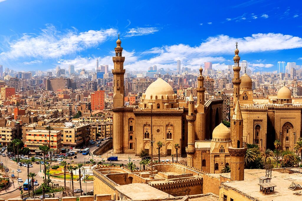 Cairo mosque aerial view